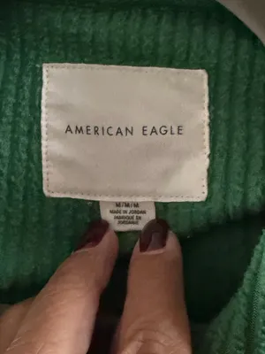 American Eagle AE Green Sherpa Corduroy Shacket Jacket Oversized Size Medium thumbnail 8