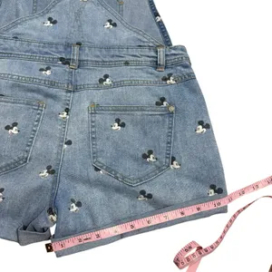 Disney Parks Mickey Mouse Denim Short Overalls Juniors Size Medium Bounding thumbnail 5