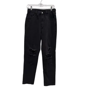 Princess Polly Black Claremont Mom Denim Jeans‎ Size US 6 Distressed Grunge NWT thumbnail 2
