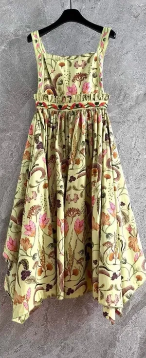 AGUA BY AGUA BENDITA Lunatus Habitat floral print embellished cotton dress, S thumbnail 1