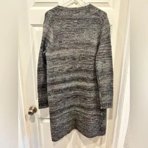 prAna Womens Small Marled Boucle Wool Blend Open Front Longline Cardigan Sweater thumbnail 4