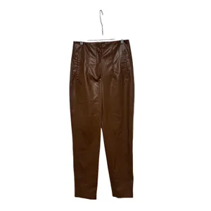 Zara Brown Faux Leather Pants Size S thumbnail 2