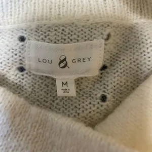 Lou & Grey Knit Detail Mock Neck Sweater Wool Alpaca Blend Size Medium Cream thumbnail 2