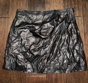 Free People Blacks Faux Leather Mini Skirt - Women 12 thumbnail 1