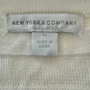 New York and Company Cream Sheer Knit Button Cardigan 3/4 Sleeve Sweater size M thumbnail 3