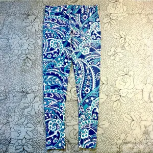 COOLIBAR Monterey Morada Aqua Blue Paisley UPF 50 Leggings Sun Protection~S💛 thumbnail 12