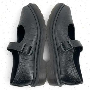 Dr. Martens Elphie Black Croc Mary Janes Pointed Almond Toe Leather Flats Size 5 thumbnail 4