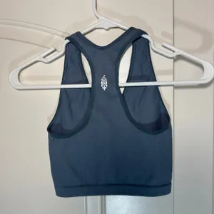 FP Movement Free Throw Crop Tank Bra M‎ Blue Ribbed V-Neck Racerback Activewear thumbnail 3