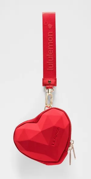 Lululemon NWT Heart Wristlet in Oxford Red with Gold Hardware thumbnail 1