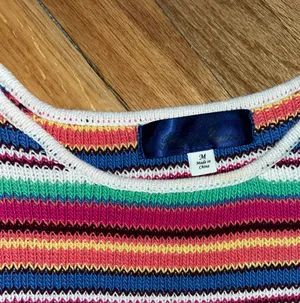 Striped Short Sleeve Sweater Multi Size M thumbnail 2