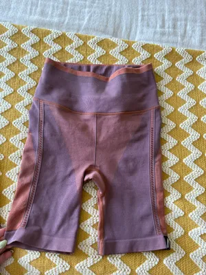 Athleta Allyson Felix Purple And Orange Biker Shorts thumbnail 4