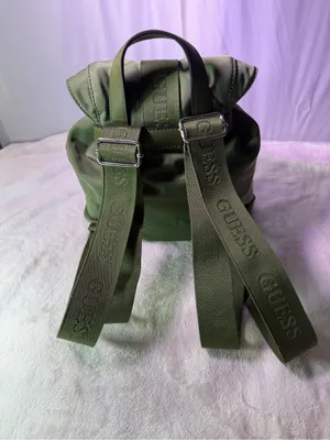 GUESS Olive Green Backpack with Gold-Tone Buckle thumbnail 6