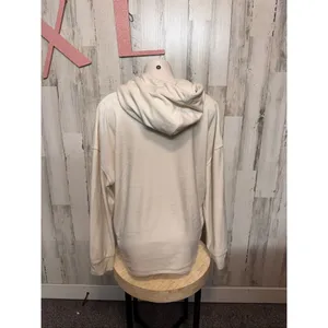DKNY Sport Velour Pullover Hoodie Cream Women’s XL thumbnail 5