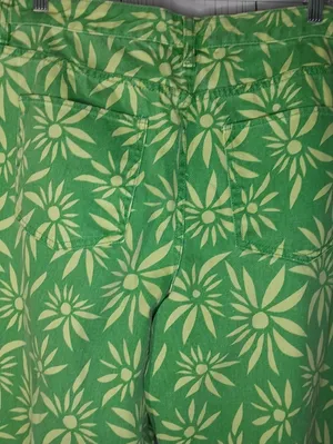 We The Free Green Floral Wide-Leg Oversized Slouchy Boho Groovy Festival Pants thumbnail 5