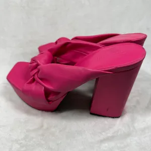 Open Edit Pink Knot Platform Mules Square Toe Block Heel‎ Sandals Womens 7 thumbnail 10