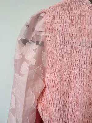 SHEIN Enchnt V-Neck Smocked Waist Floral Texture Tiered Maxi Dress thumbnail 4