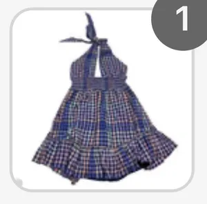 Aerie spring fling plaid blue criss cross dress classic fall casual classic boho thumbnail 2