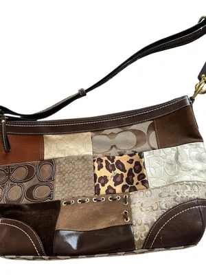 Vintage Y2K Coach Signature Patchwork Leopard Suede Hobo Shoulder Bag thumbnail 4