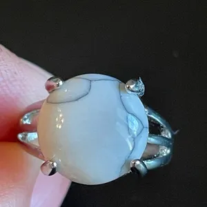 White gemstone S925 silver ring size 5.5 thumbnail 5
