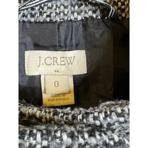 J Crew Tweed‎ Coat Women Size 0 Black White Long Wool Blend Walker Pea thumbnail 5