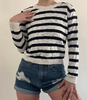 Forever 21 Striped Sweater Basic Essential thumbnail 1