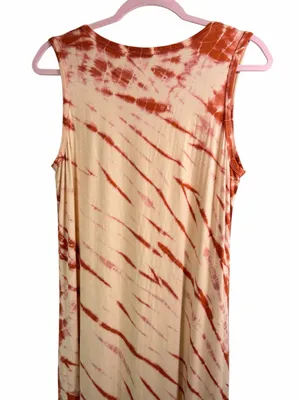 NWOT WONDERLY Orange/Amber Tie-Dye‎ Maxi Tank Dress, Large thumbnail 6