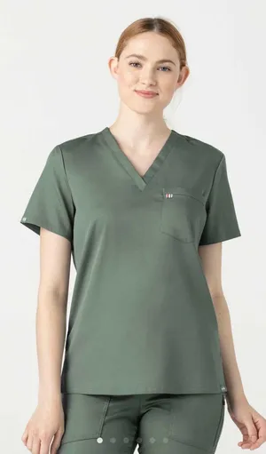 Spruce Green TENCEL™ Sal‎ ‎ Essential Scrub Top thumbnail 1