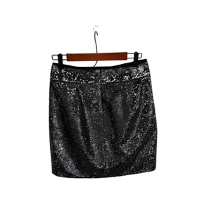 J. Crew Black Sequin Cocktail Mini Skirt Party Festive Event Size 2 thumbnail 2