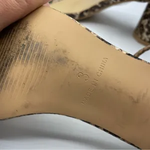 As Seen On Screen Raid Beige Snake Embossed Square Toe Chunky Heel Sandals Womens 36 Faux Leather thumbnail 11