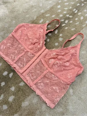 Colsie Target light pink lace corset bralette women’s size XL thumbnail 2