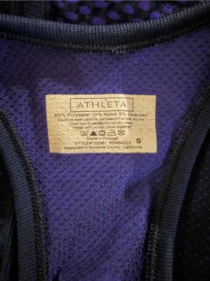 Athleta Fastest Track Seamless Ruched Tank Top Purple Blue Polka Dot Size Small thumbnail 3