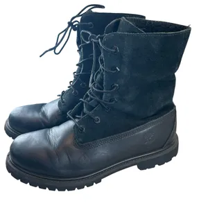 Timberland Womens Combat Boots Black Leather‎ Suede Waterproof 8661A Gorpcore 9 thumbnail 1