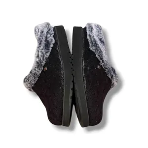 Skechers‎ BOBS Keepsakes Slippers Womens 7 Black Cable Knit Faux Fur Memory Foam thumbnail 4