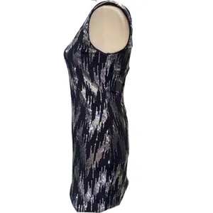 Charlotte Russe Womens Dress Sz S One Shoulder Black and Silver‎ Sequin Mini thumbnail 7