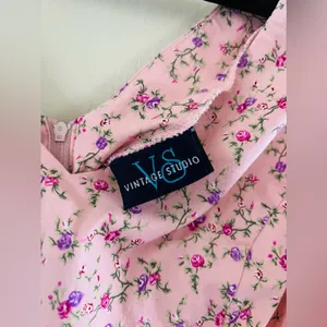 Vintage Studio Floral Pink Dress sz S thumbnail 4