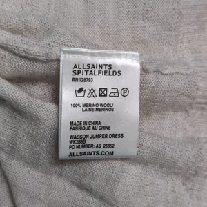 Allsaints Spitalfields Beige Asymmetrical Hem Merino Wool Sweater Dress 4 thumbnail 10