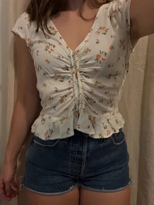 American Eagle White Blouse thumbnail 1