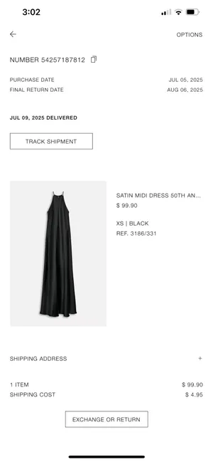 ZARA Satin Dress thumbnail 3