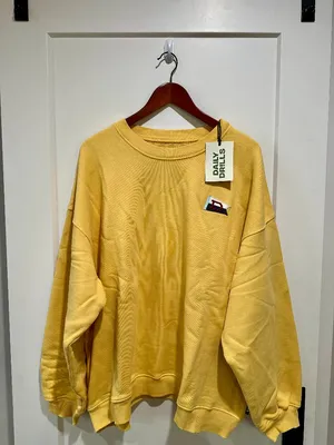 Daily Drills Heavyweight Out East Crew Sweatshirt Sunny XS/S NWT thumbnail 2