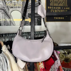 Juicy Couture Quilted Gull Grey Puff Half Moon Xbody Crossbody Faux Leather Bag thumbnail 6
