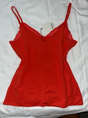 Aritzia lace cami poppy red thumbnail 1
