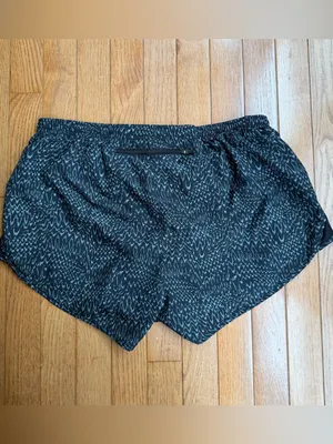 Nike 10K Dri-FIT Running Shorts Black Grey Static Print Mesh Trim Women's Large thumbnail 4