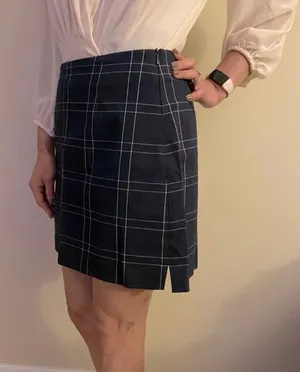 The Limited Navy Plaid Skirt thumbnail 1