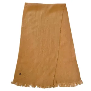 Vintage Pierre Cardin Embroidered Logo Camel Orlon Acrylic Fringe Muffler Scarf thumbnail 2