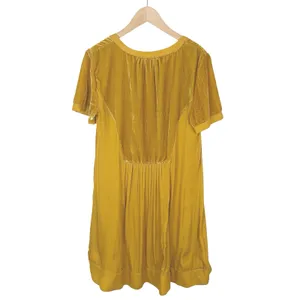 Anthropologie Maeve Ingrid Velvet Tunic Dress in Golden Yellow Size Medium thumbnail 3