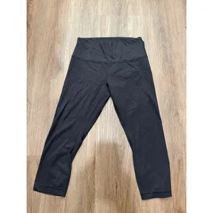Lululemon‎ align High-Rise Crop 21 Black Leopard Embossed Leggings Size 10 thumbnail 3