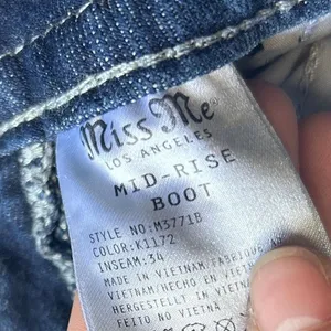 Miss Me Western Skull Horseshoe Bootcut Jeans 26 Y2K Embellished thumbnail 4
