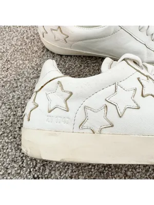 Zadig Voltaire Sneakers Size 7‎ EU 38 White Leather Distressed Star Alternative thumbnail 9