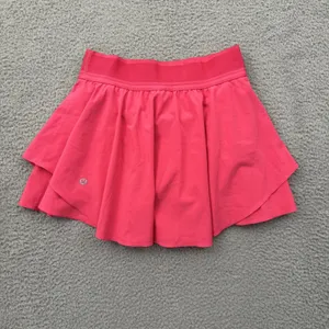 Lululemon Court Rival Skirt Skort High Rise Lip Gloss Pink Athletic Tennis 4 thumbnail 2