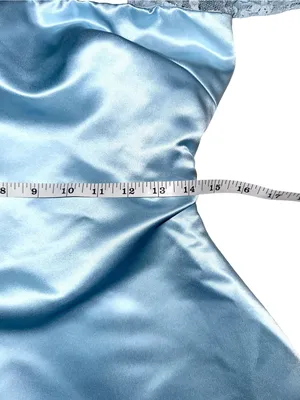 Babyboo Sadie Baby Blue Lace Sleeve Satin Mini Dress MEDIUM thumbnail 8